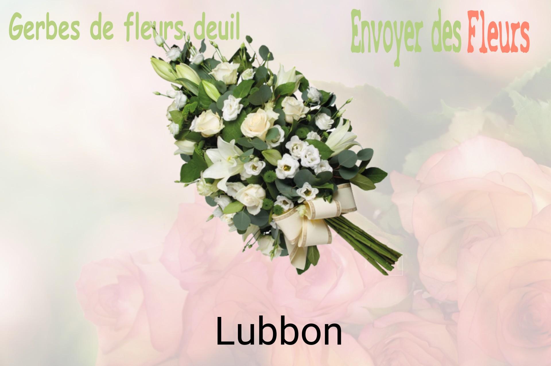 Gerbe de fleurs de deuil livrée à Lubbon